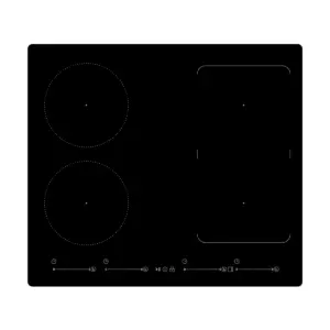 Thermex Nordic 6660 induktion 60 cm, 4 zones, red light, Induktionskogeplade