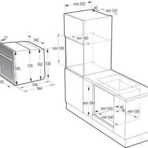 Gorenje BPS6737E22B, Indbygningsovn