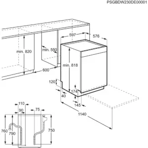 Electrolux ESA47305UX, Underbygningsopvaskemaskine