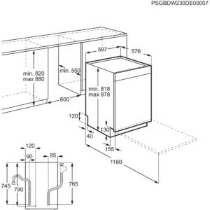 AEG FBB65707PM, Underbygningsopvaskemaskine