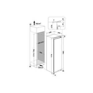 Bauknecht GKIE30002, Integrerbart fryseskab