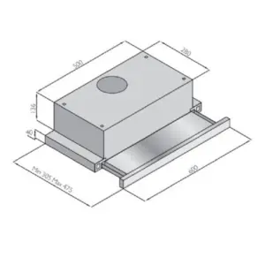 Silverline PE139 60cm rustfri stål, Udtræksemhætte