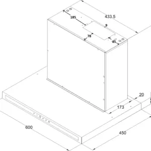 Silverline PE401 60cm hvid, Indsatsemhætte
