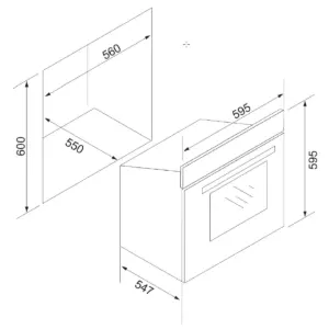 Silverline PEO654SR, Indbygningsovn