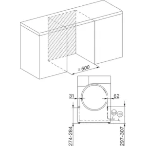 Miele TSA523WP NDS LW 8kg Active, Kondenstørretumbler