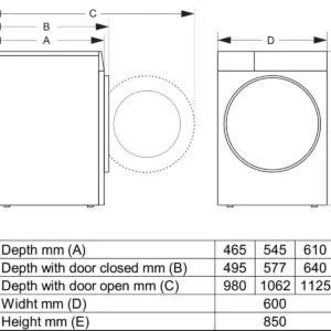 Gorenje WPNEI84A1DS, Frontbetjent vaskemaskine