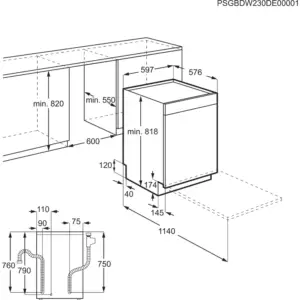 Electrolux ESA47305UW, Underbygningsopvaskemaskine