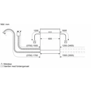 Siemens SN43HW01MS iQ300, Underbygningsopvaskemaskine
